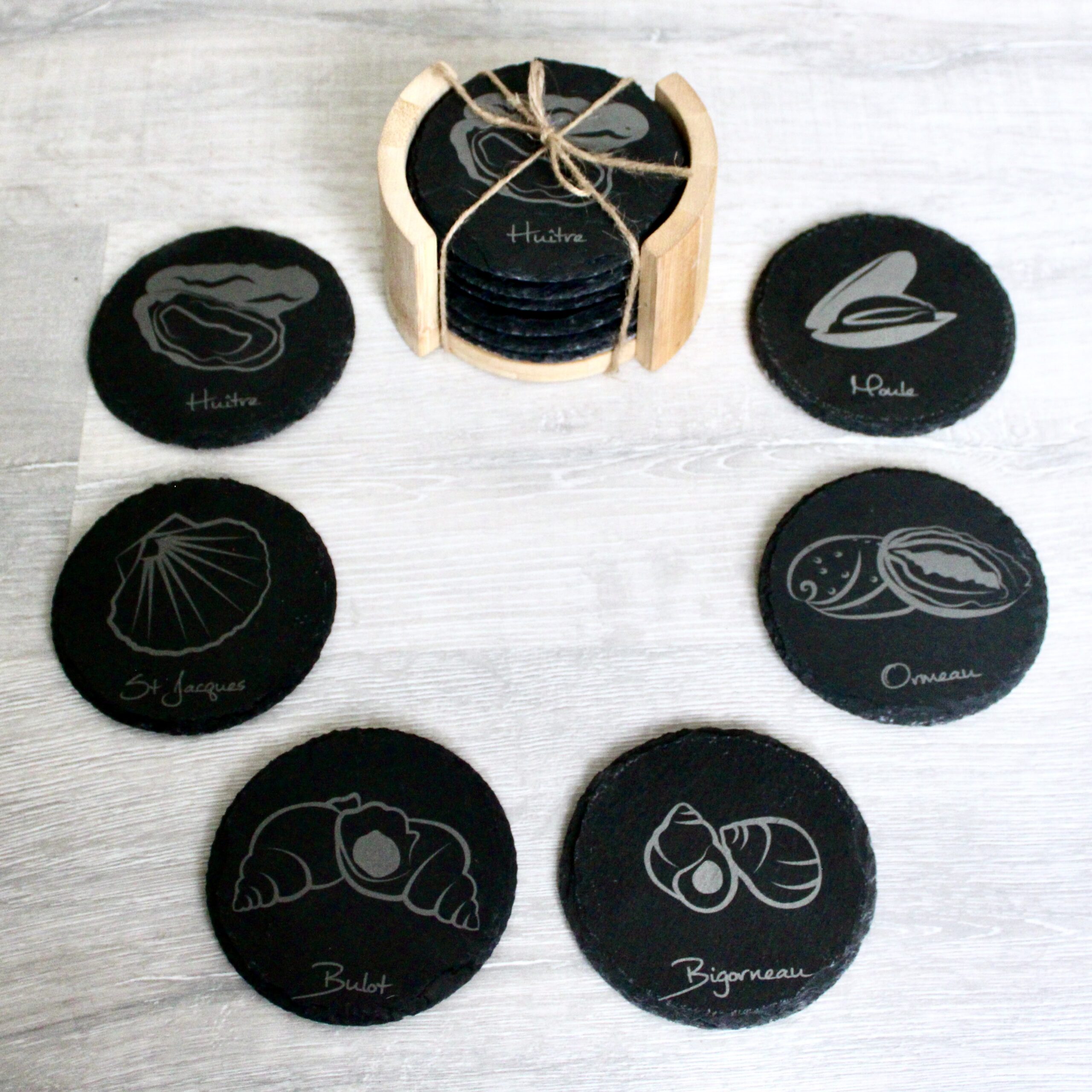 Sous-verre COQUILLAGES (lot de 6) – Image 2